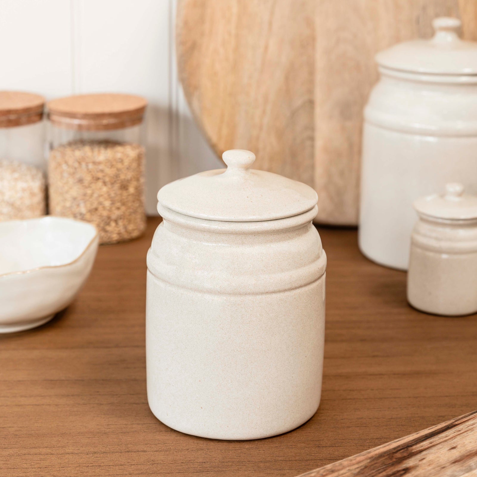 Chalgrove Textured Glazed Medium Canister