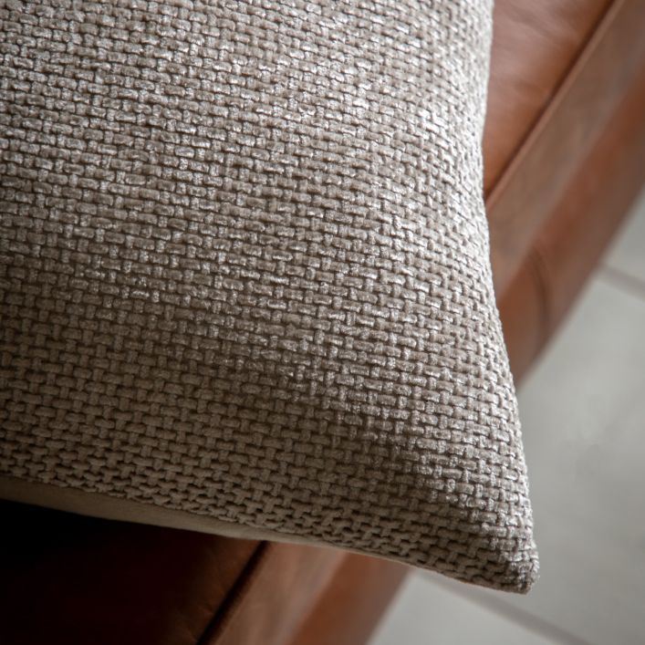 Basketweave Chenille Cushion 2pk in Taupe