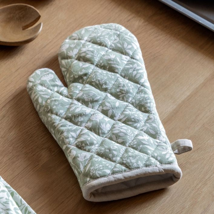 Sage Floral Single Oven Glove