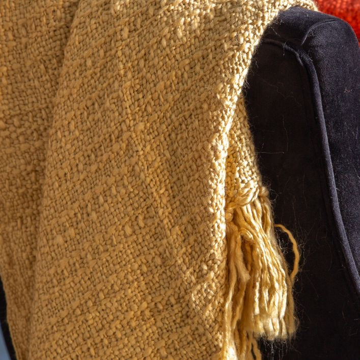 Sand Coloured Acrylic Textured Throw