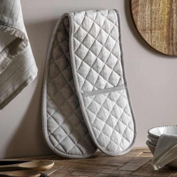 Natural Stripe Double Oven Glove