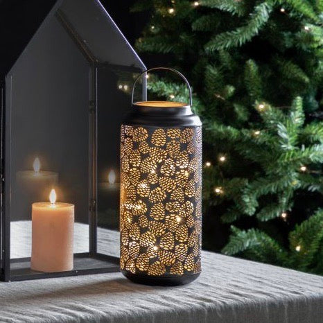 Large Pinecone LED Lantern