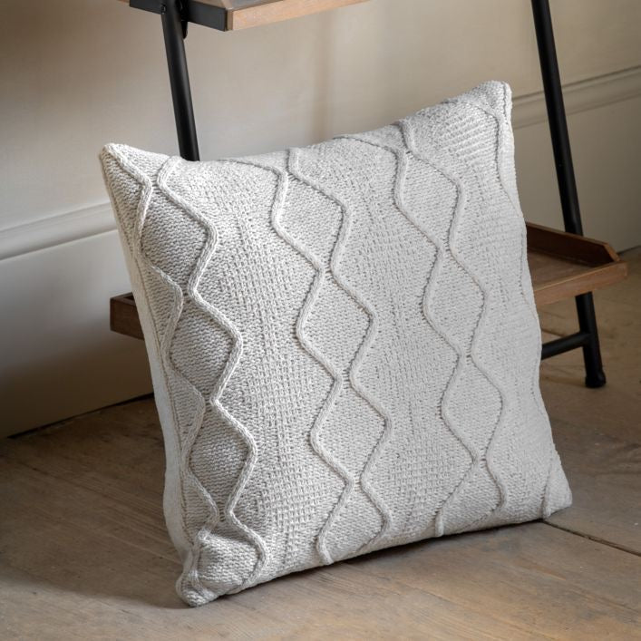 Chenille Cable Cushion in Cream