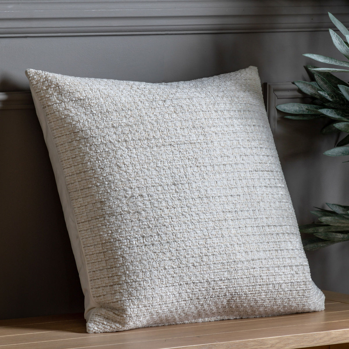 Chenille Cable Cushion Natural