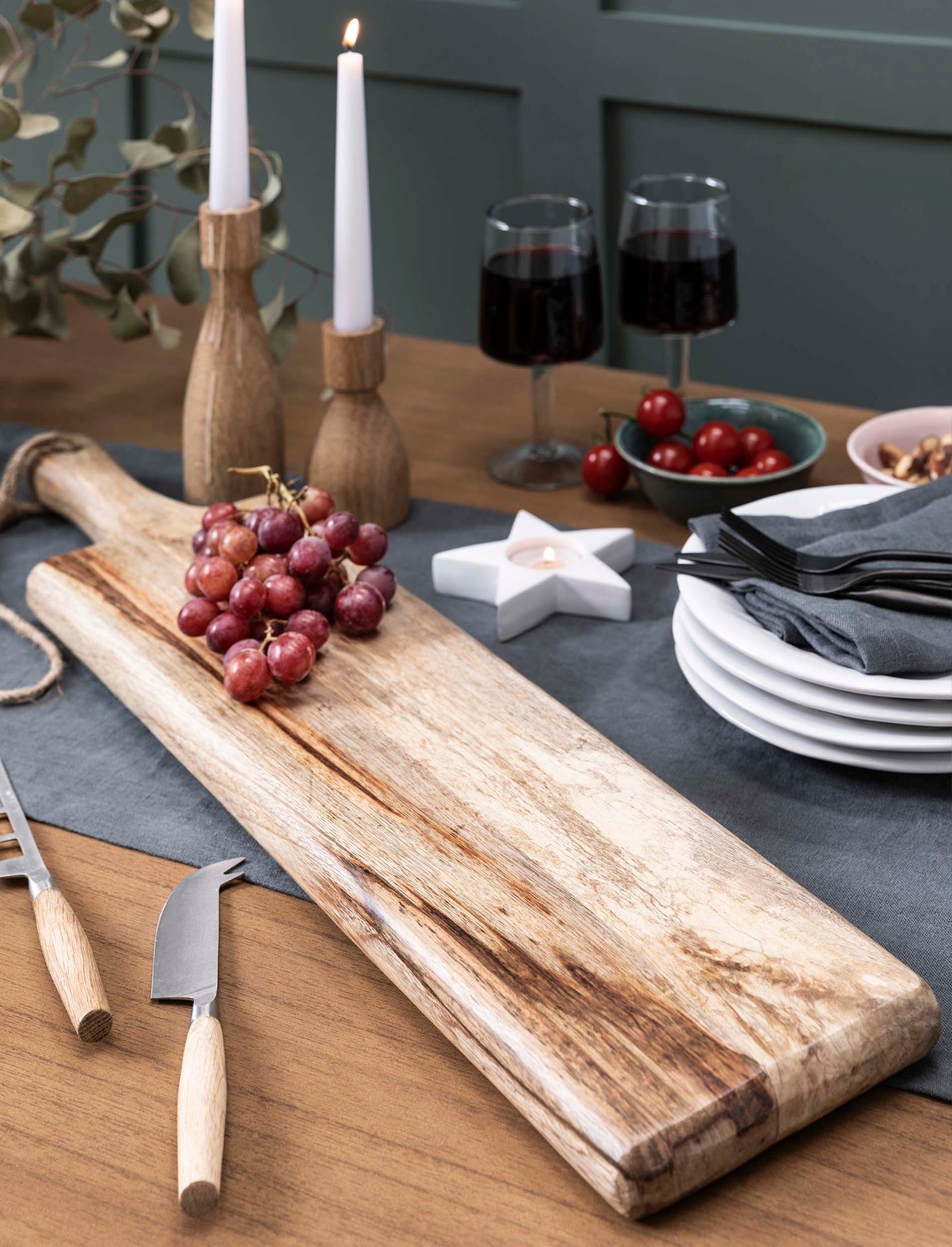 Large Serving Board Long Natural Wood