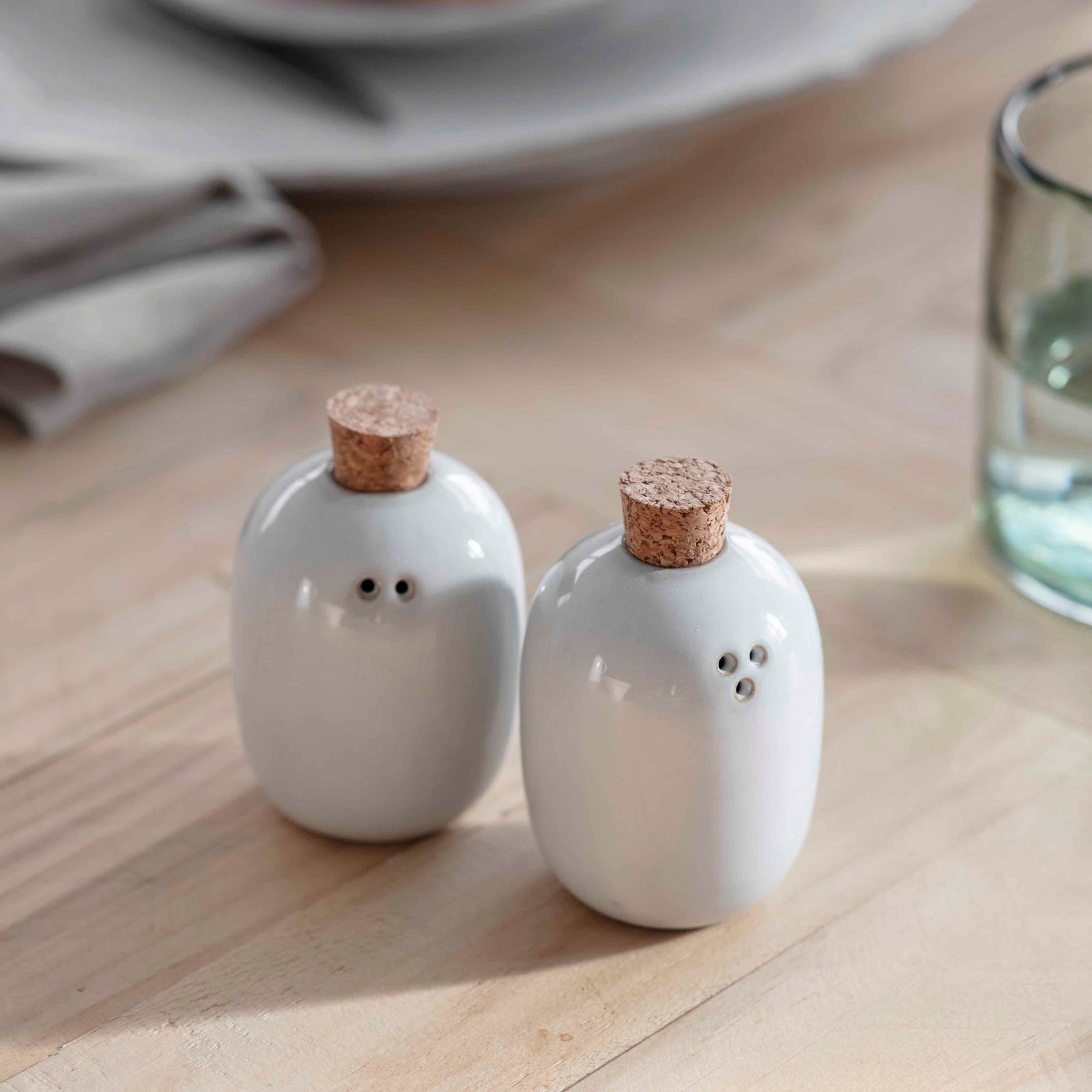 Ithaca White Salt and Pepper Shakers