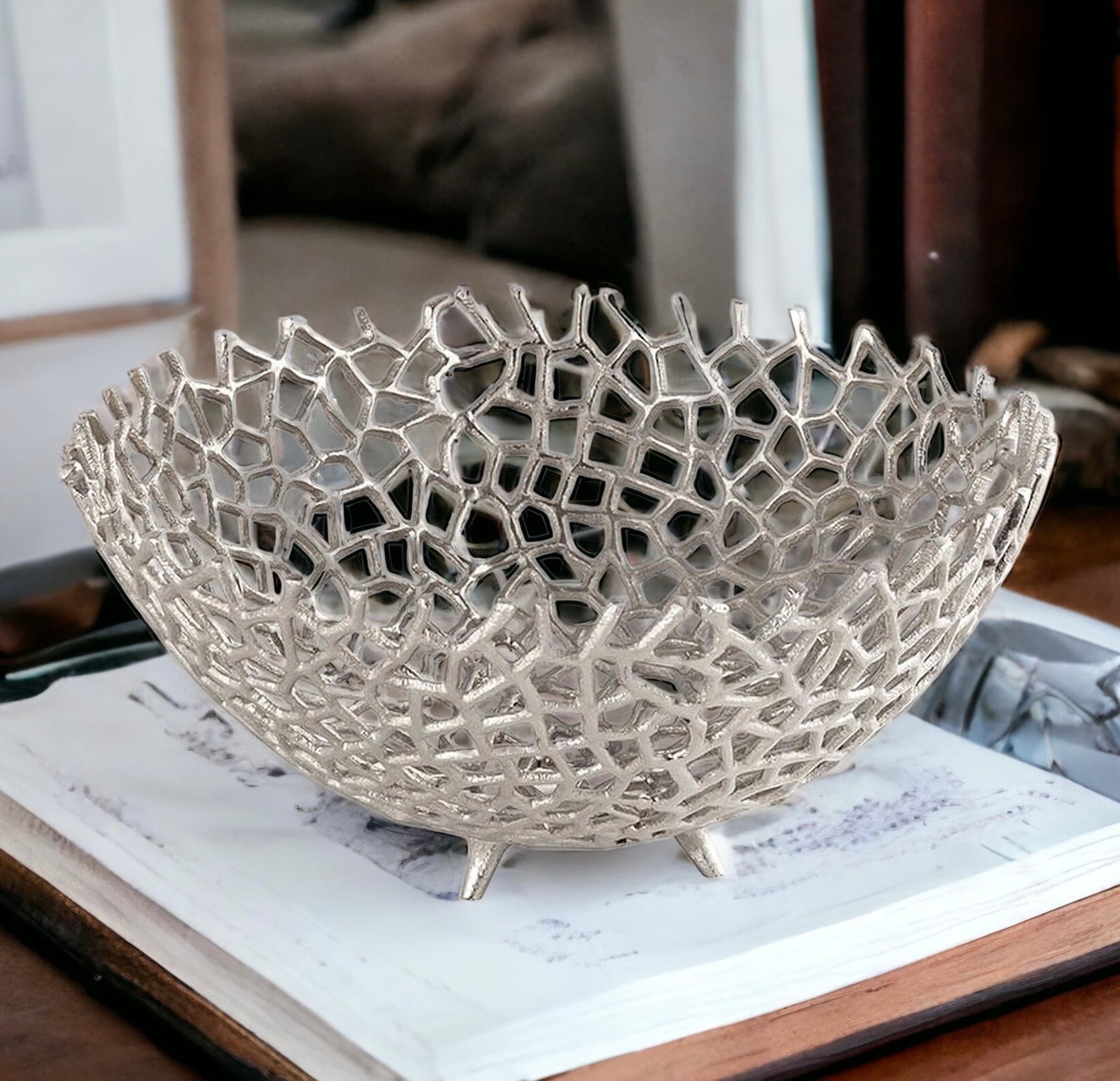 Farrah Collection Silver Decorative Bowl