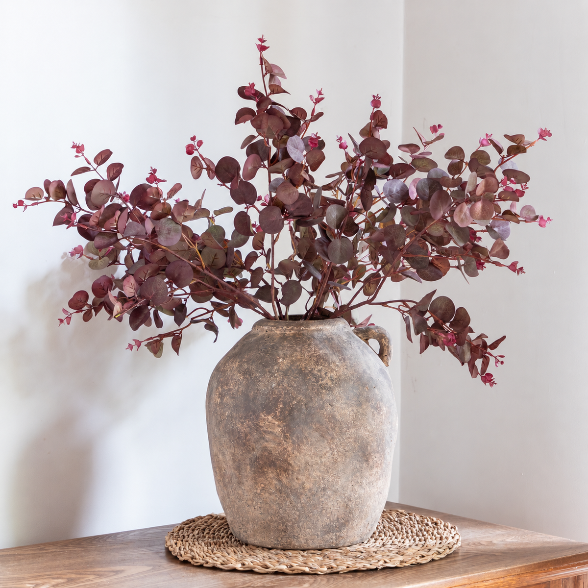 Rustic Earthenware Stone Vase With Handle