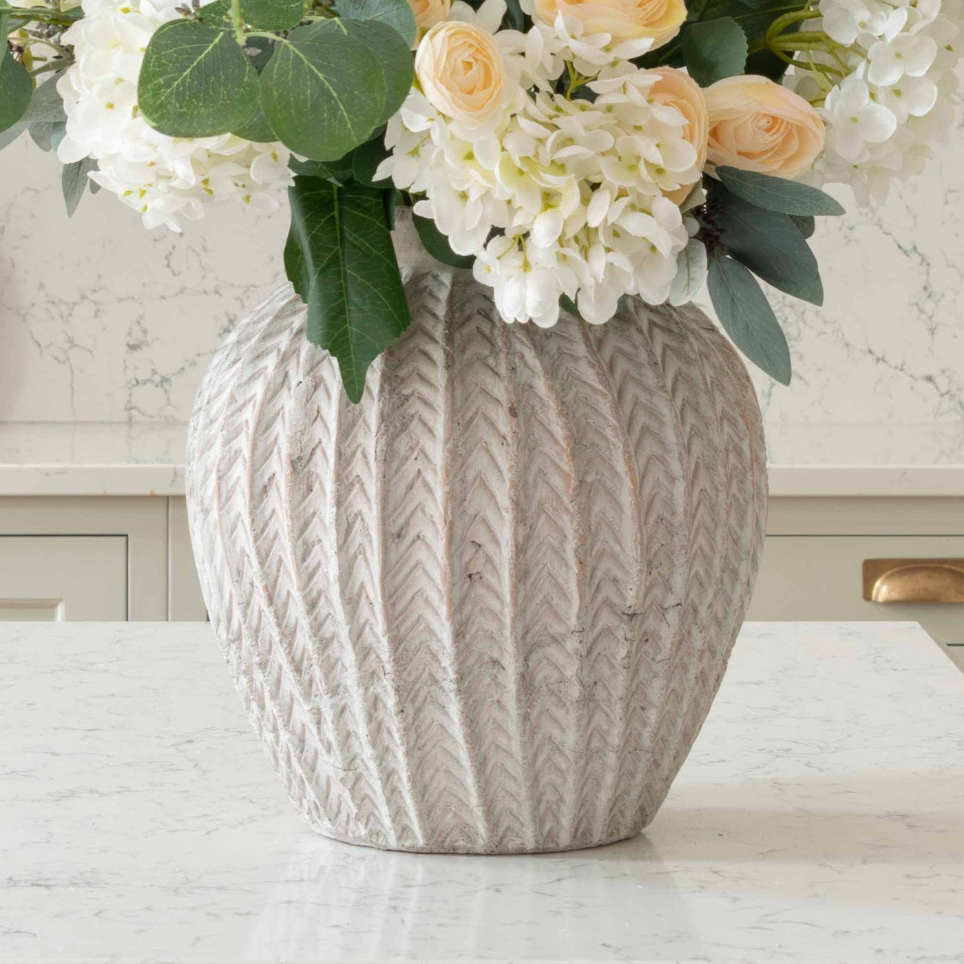 Patterned Neutral Terracotta Vase