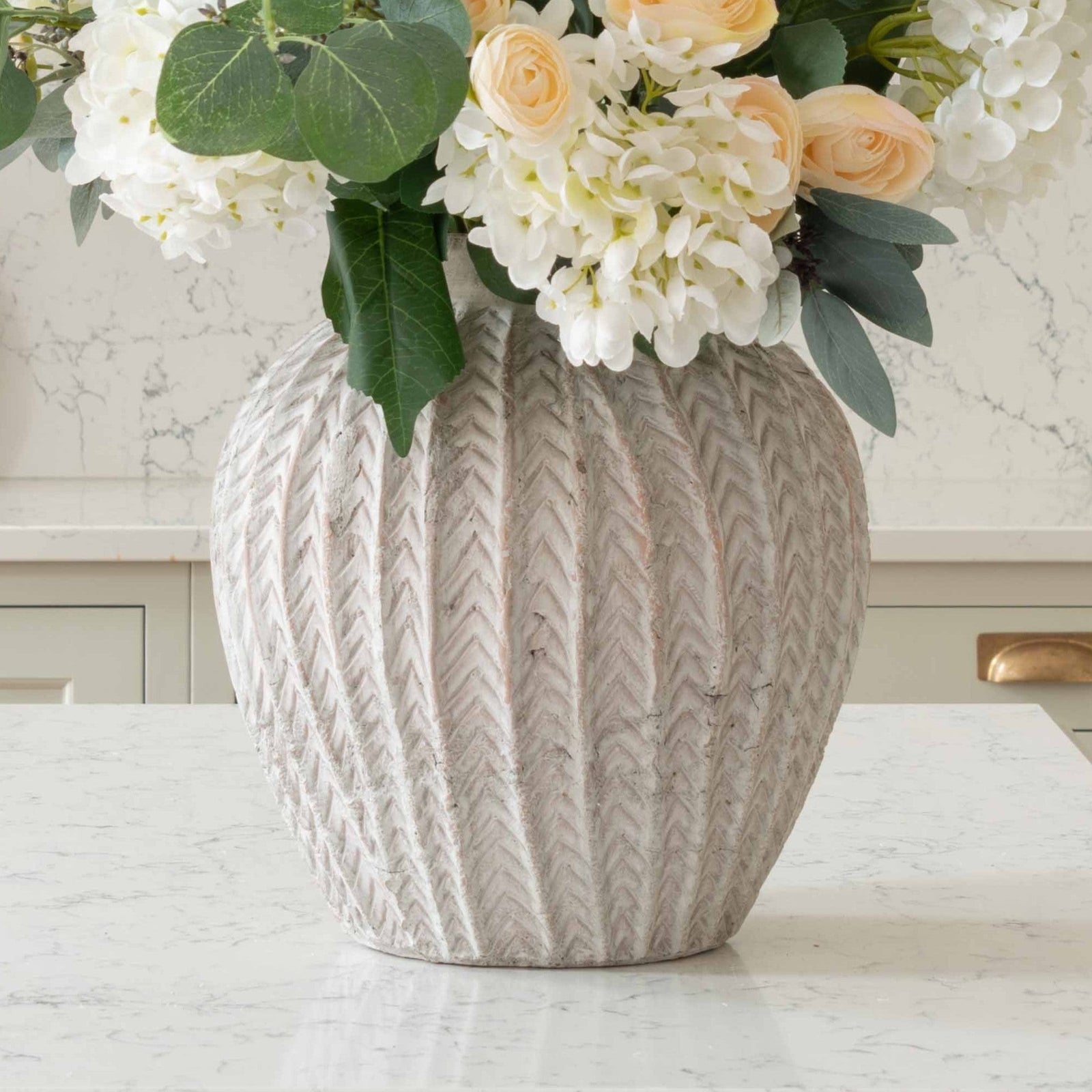 Patterned Neutral Terracotta Vase