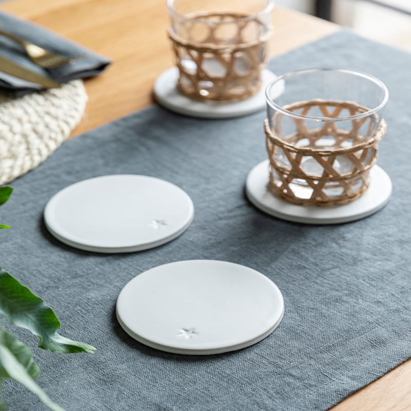 Set of 4 Ceramic Round Coasters