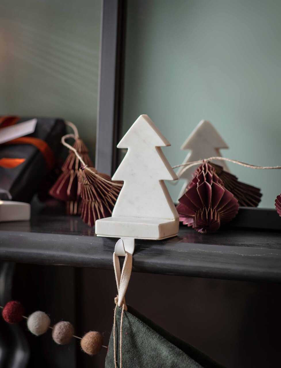 Marble Christmas Stocking Holder
