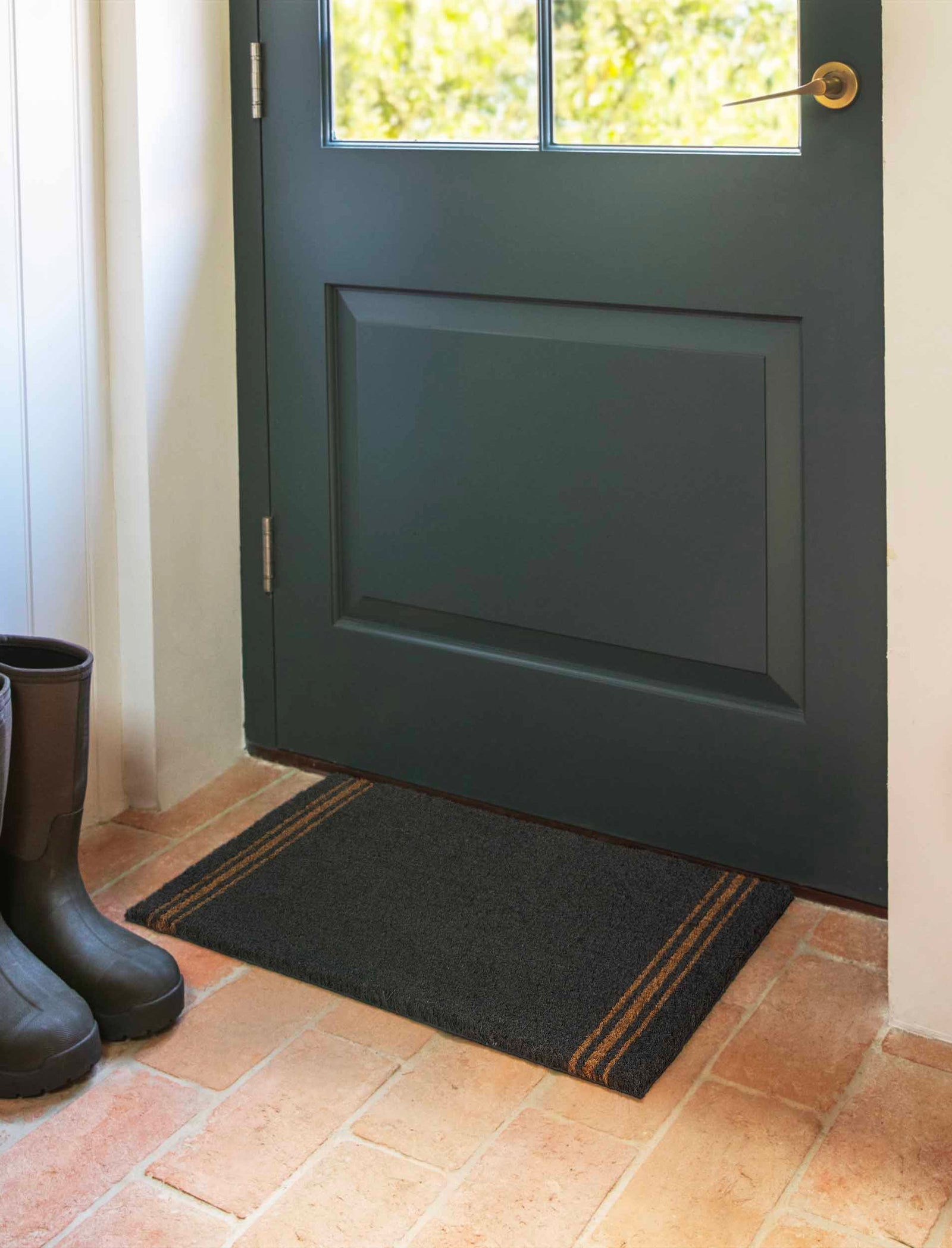 Charcoal Triple Stripe Doormat