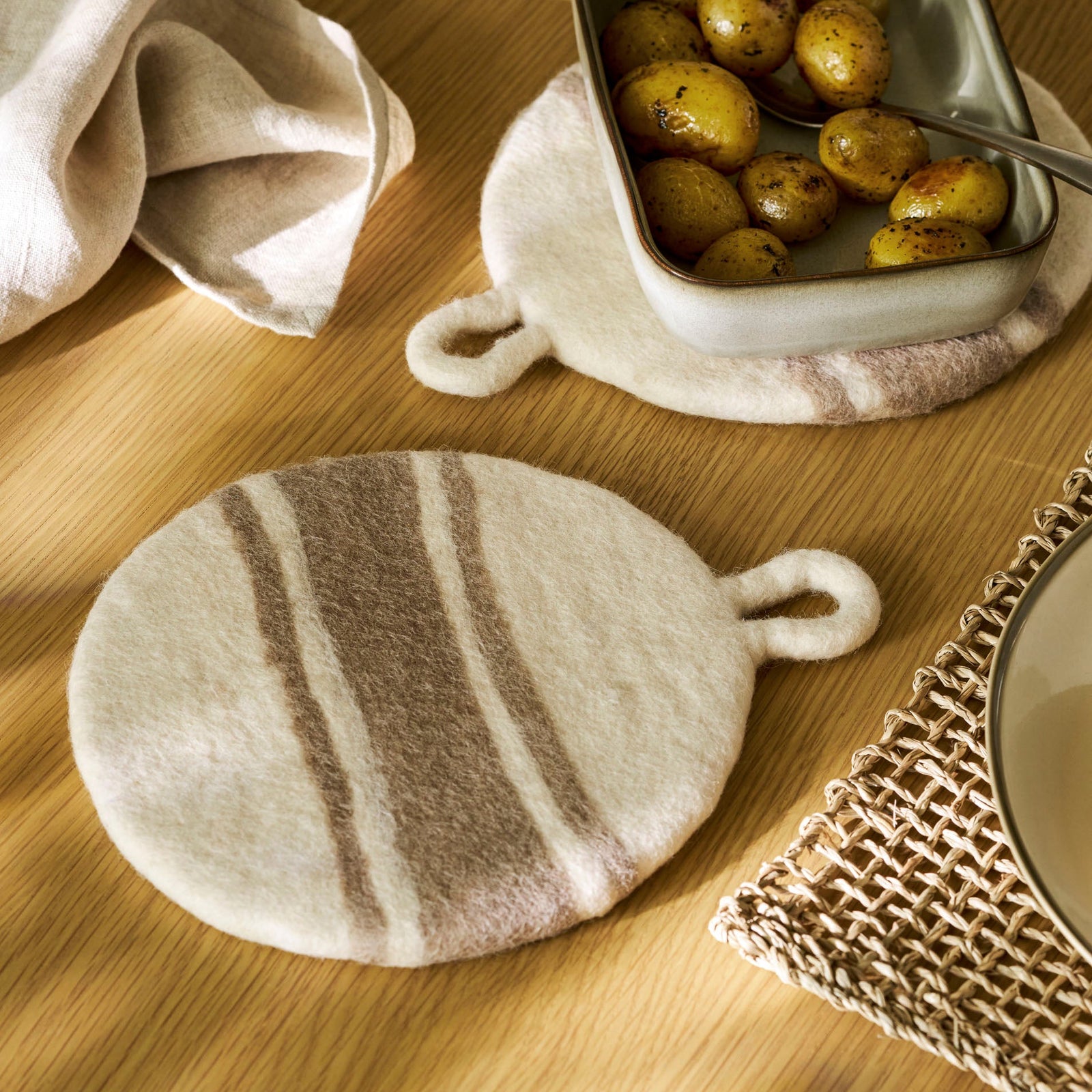 Truffle Striped Southwold Trivet -Set Of 2
