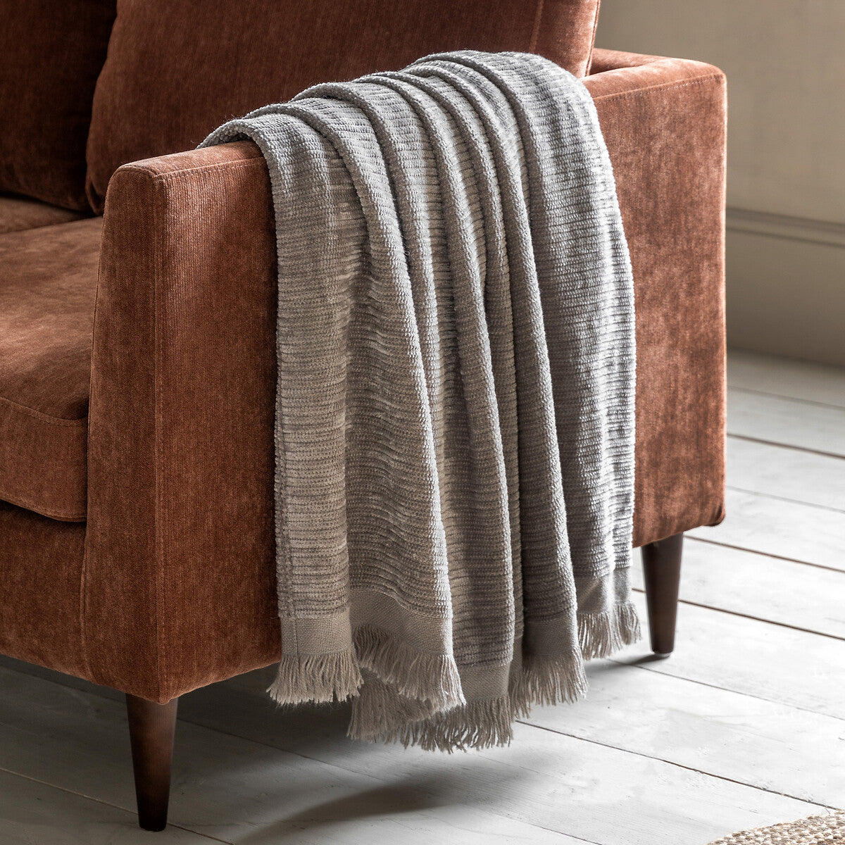 Willow Chenille Throw - Grey