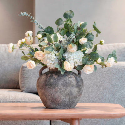 Earthy Brown Rustic Twin Handled Vase