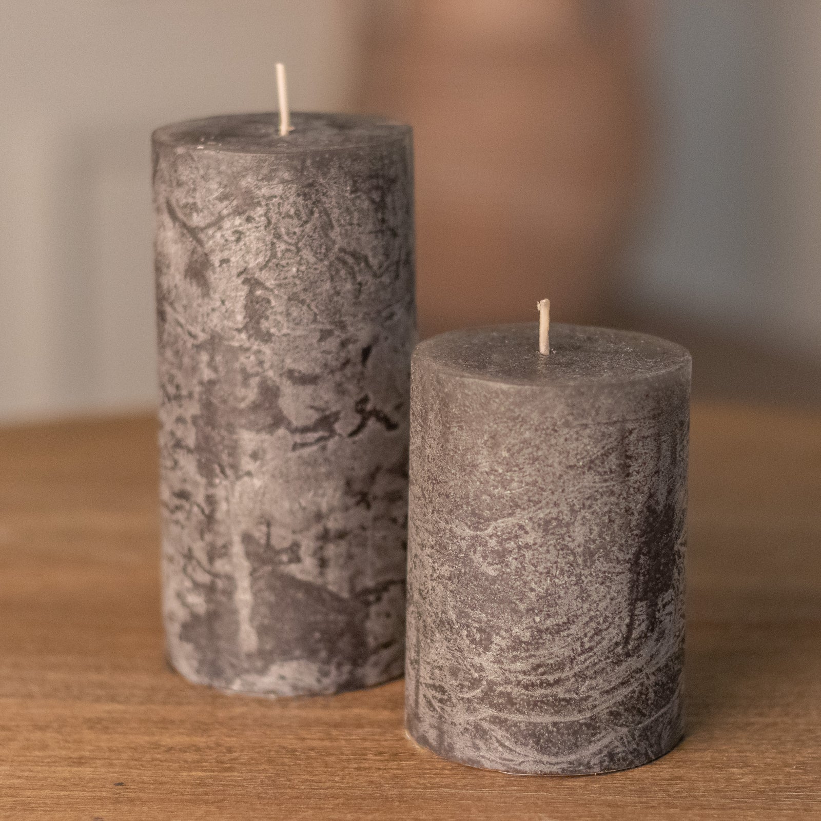 Rustic Slate Pillar Candle - Choice of Sizes