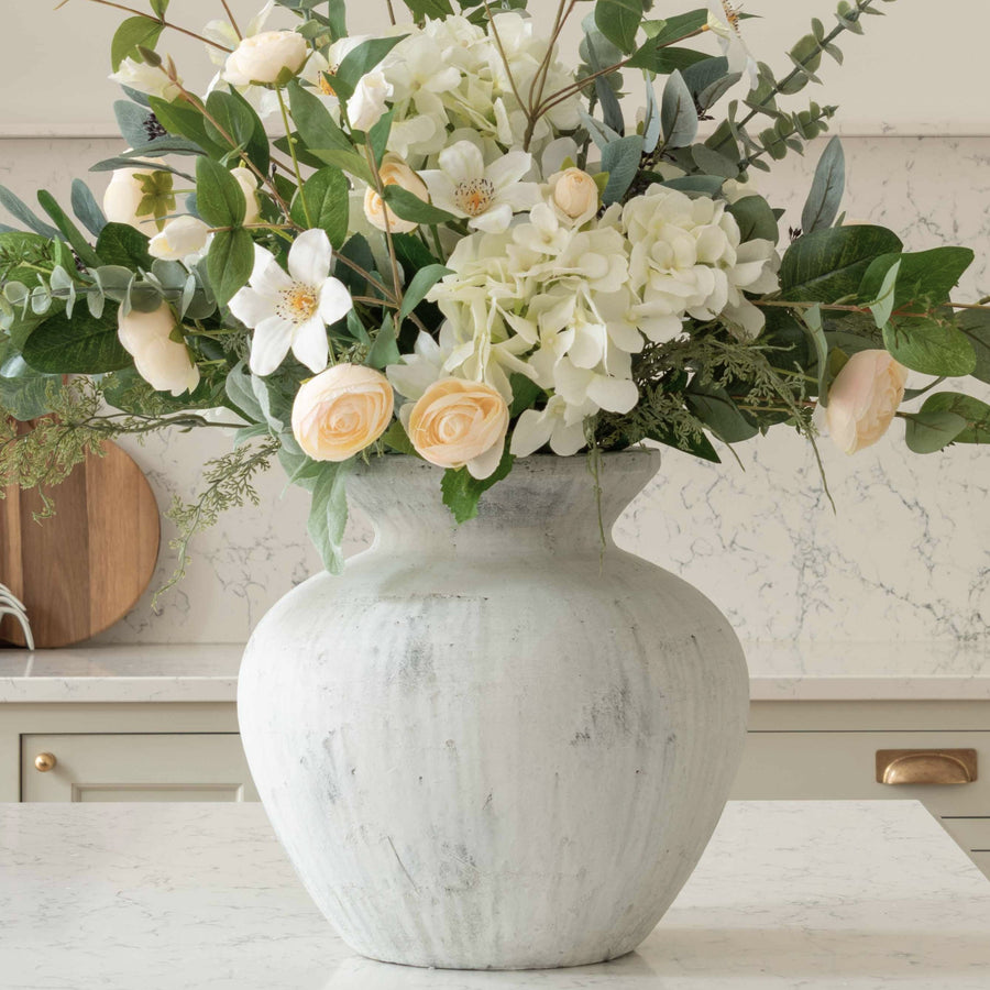 Darcy Antique White Stone Vase