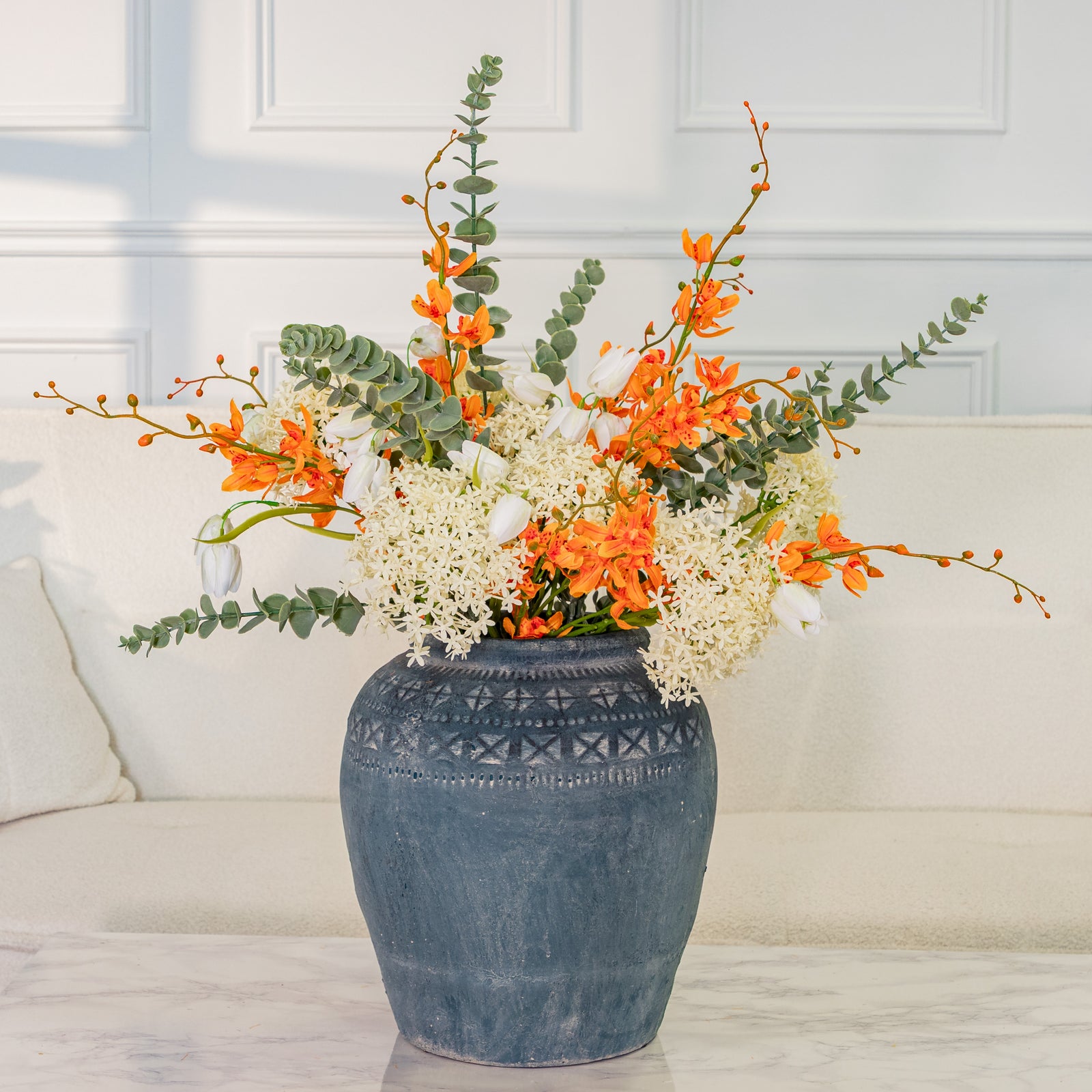 Cymbidium and Crown Hydrangea Arrangement