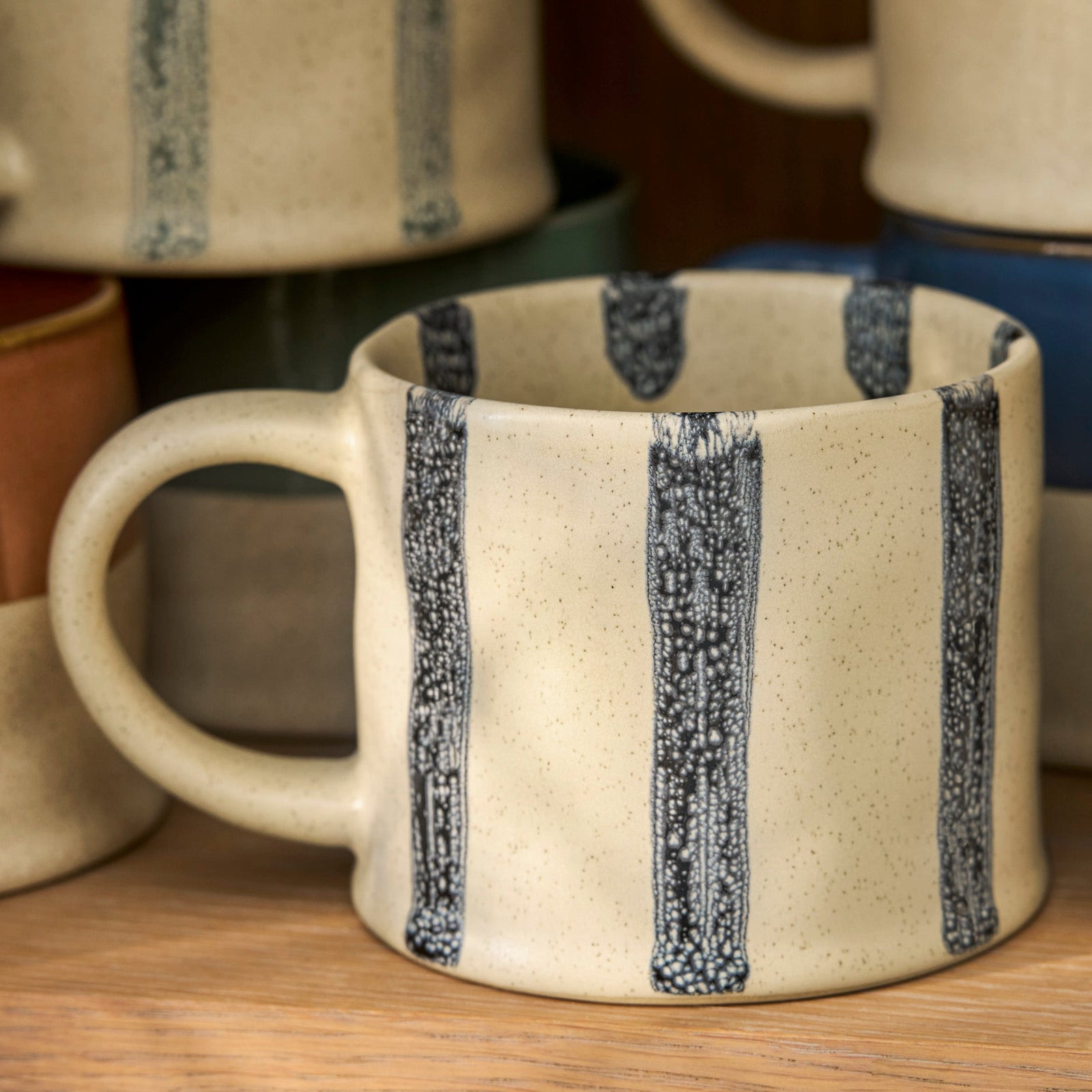 Set of 2 Woolstone Striped Mugs in Ink