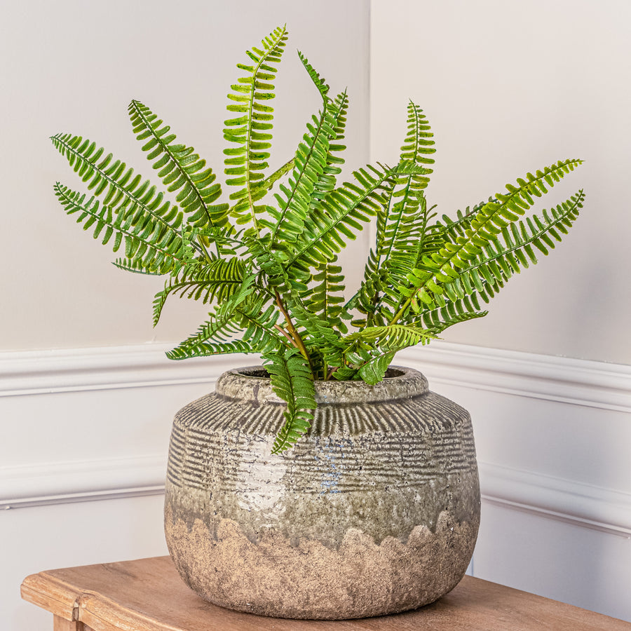 Moss Green Earthenware Planter