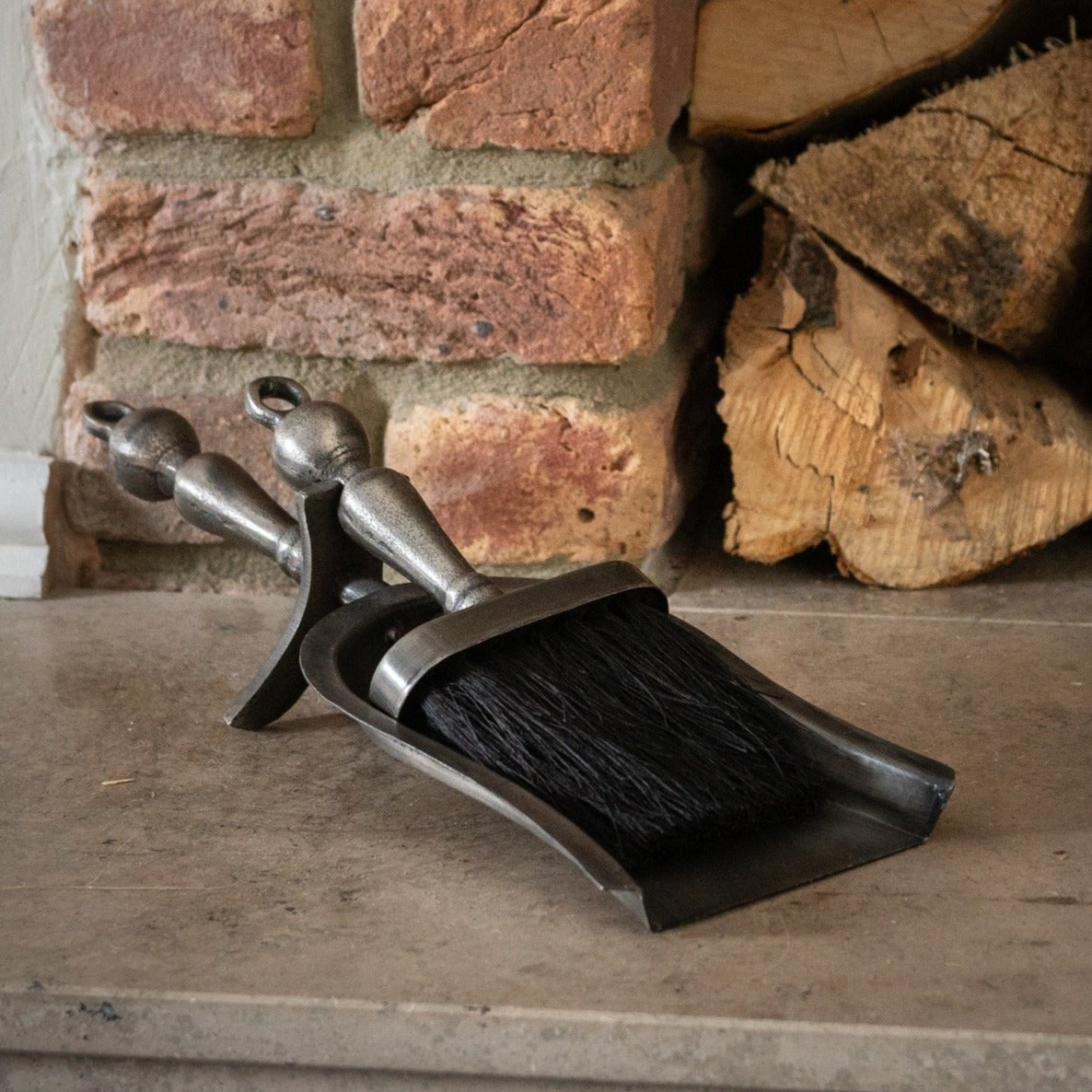 Hearth Tidy Set in Antique Pewter Effect Finish