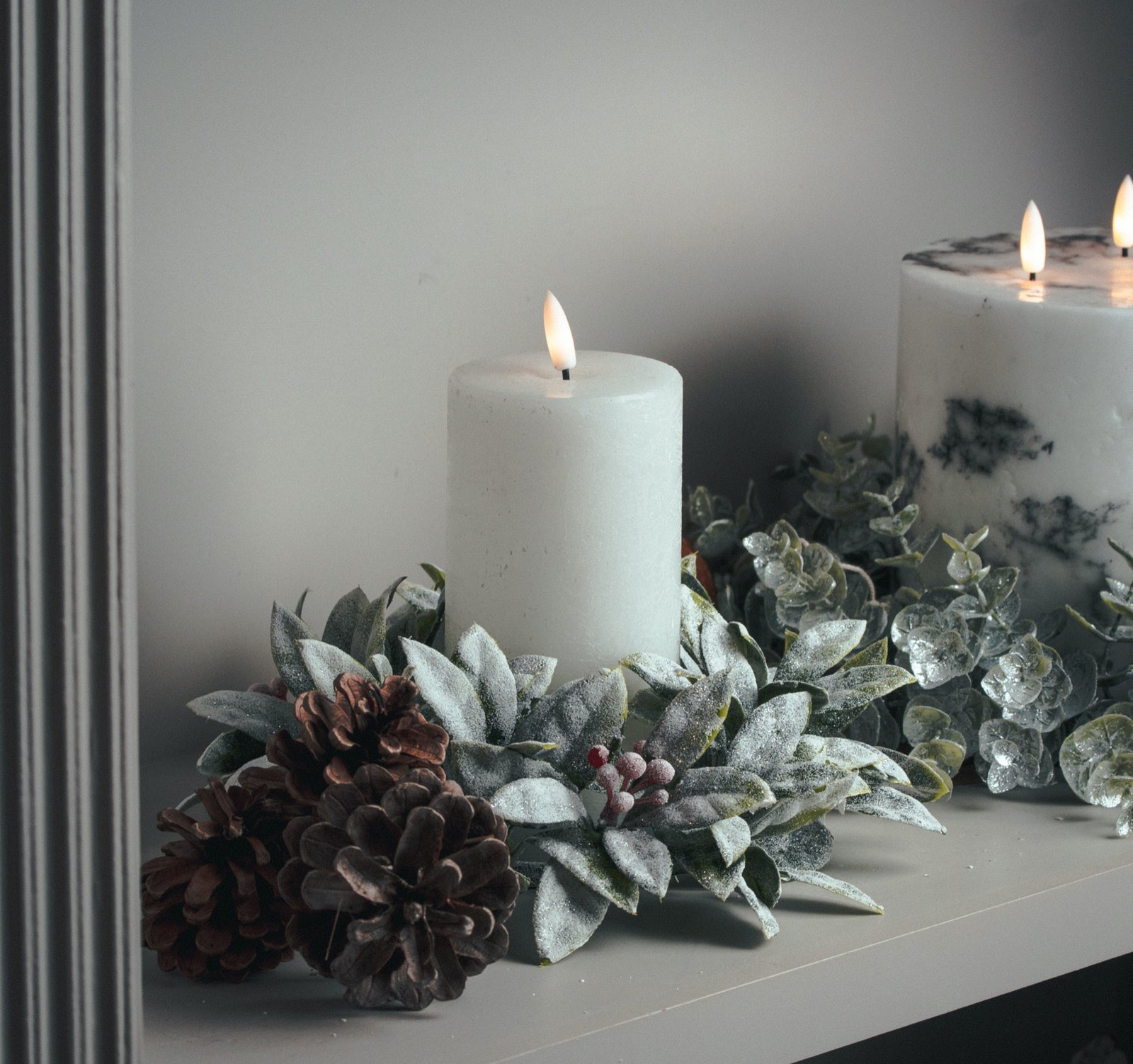 Natural Glow White Real Wax Artificial Candles