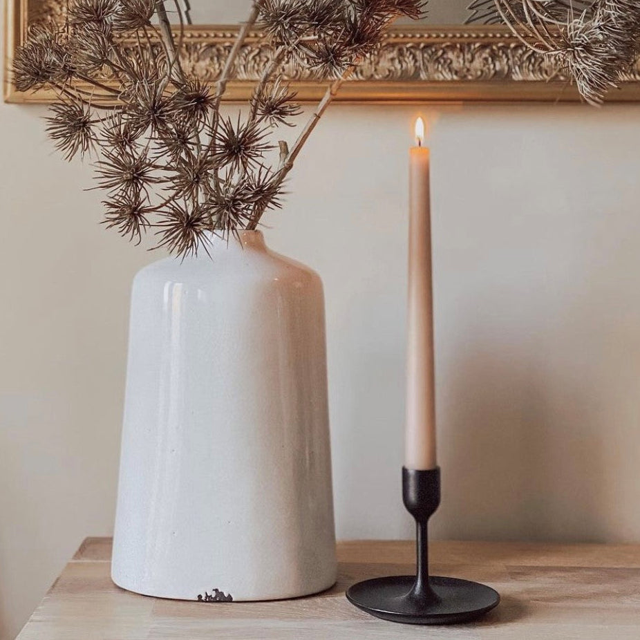 Rustic Glazed White Liv Vase